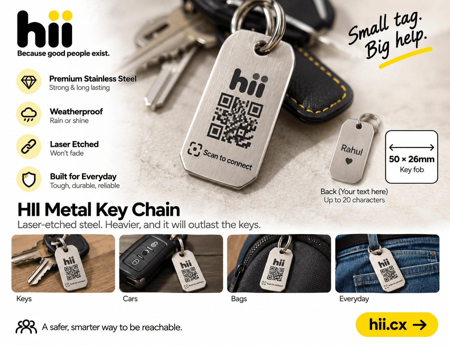 HII Metal Key Chain
