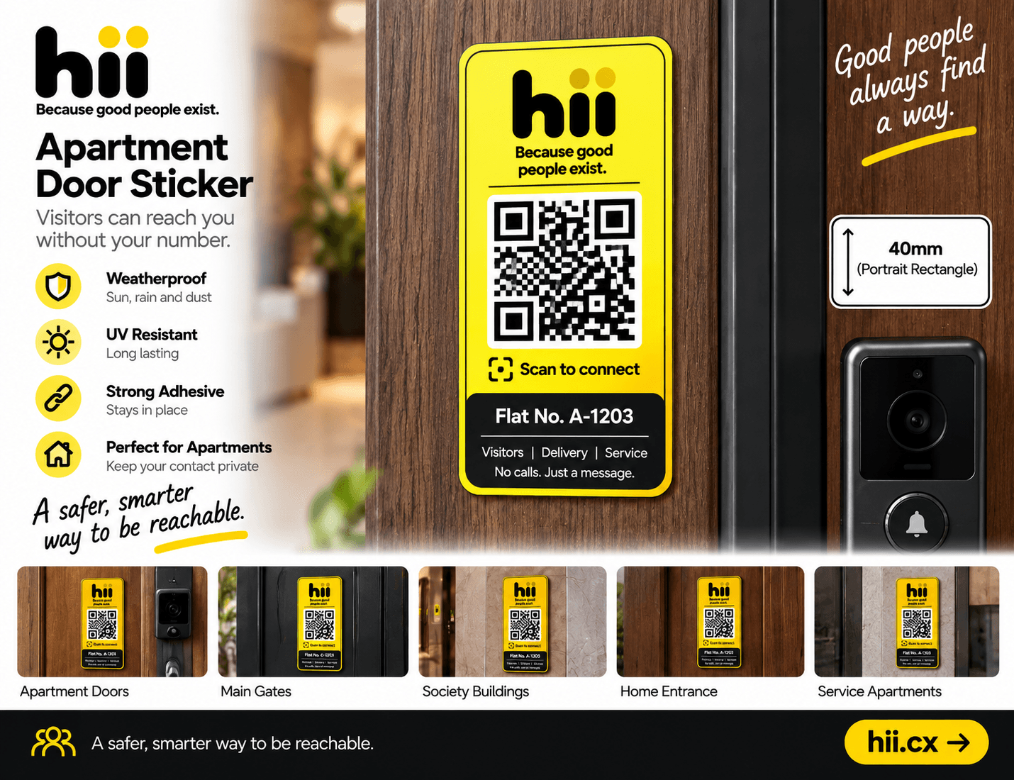 Apartment Door Sticker - Portrait